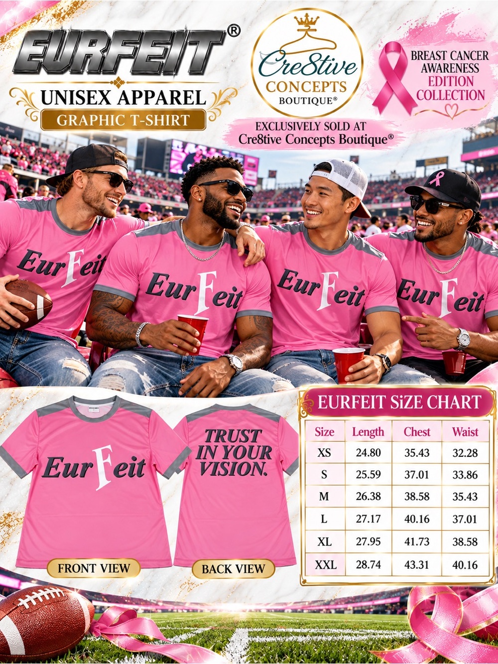 EURFEIT, Custom Graphic Designer Unisex Shirt – Breast Cancer Awareness Edition